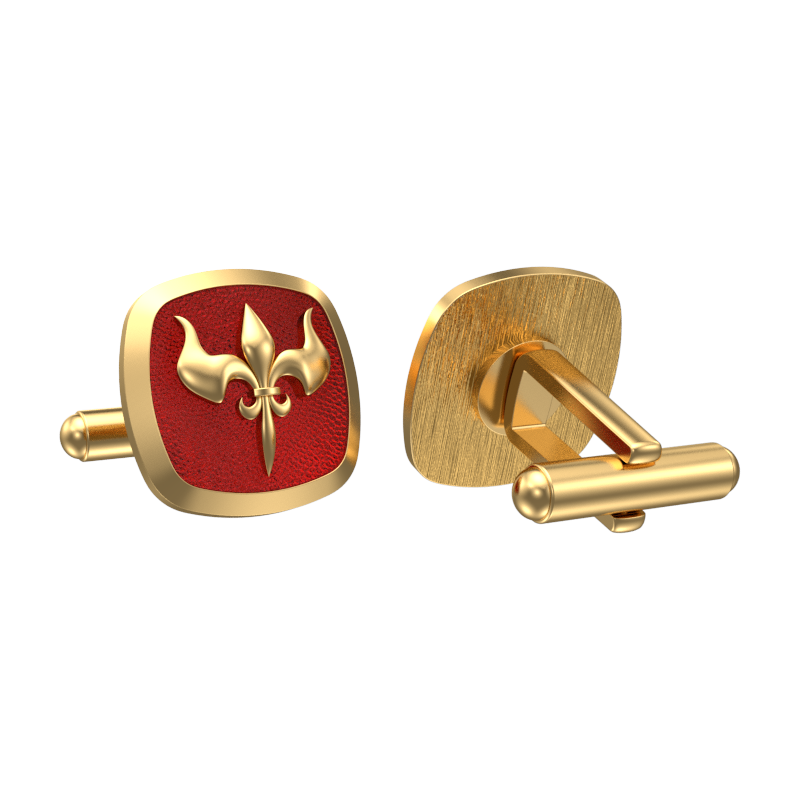 Rudra, Edgy Cufflink Set with 18kt Gold & Black Ruthenium Plating on Brass.