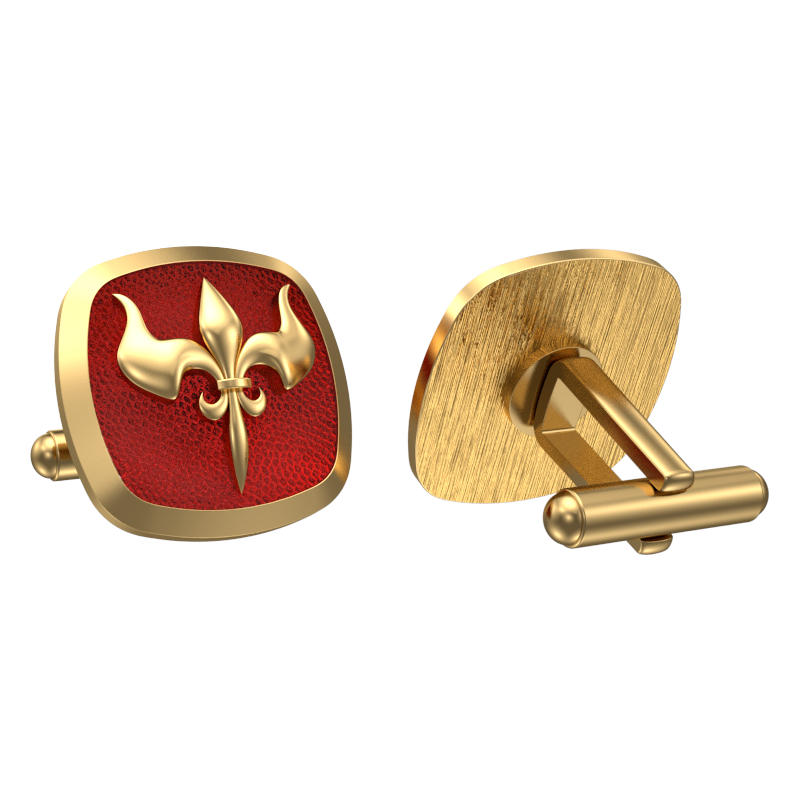 Rudra, Edgy Cufflink Set with 18kt Gold & Black Ruthenium Plating on Brass.