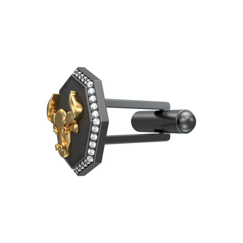 Taurus Zodiac Luxe, Constellation Cufflink Set with CZ Diamonds, 18kt Gold & Black Ruthenium Plating on Brass.