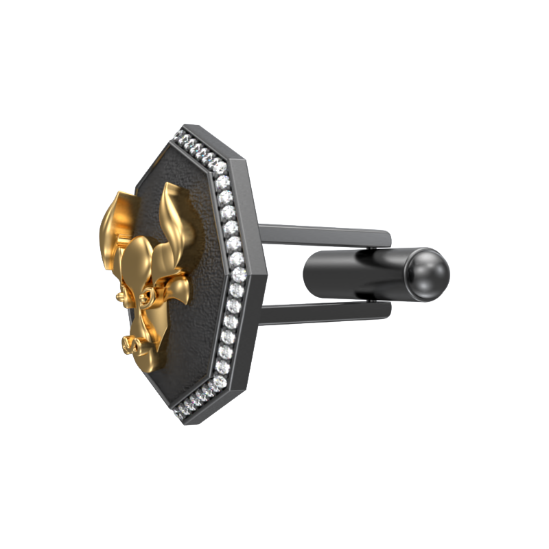Taurus Zodiac Luxe, Constellation Cufflink Set with CZ Diamonds, 18kt Gold & Black Ruthenium Plating on Brass.