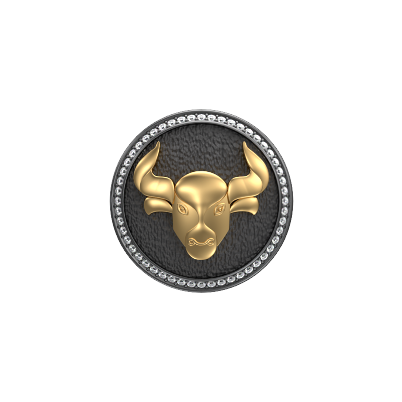 Taurus Zodiac Luxe, Constellation Cufflink Set with CZ Diamonds, 18kt Gold & Black Ruthenium Plating on Brass.