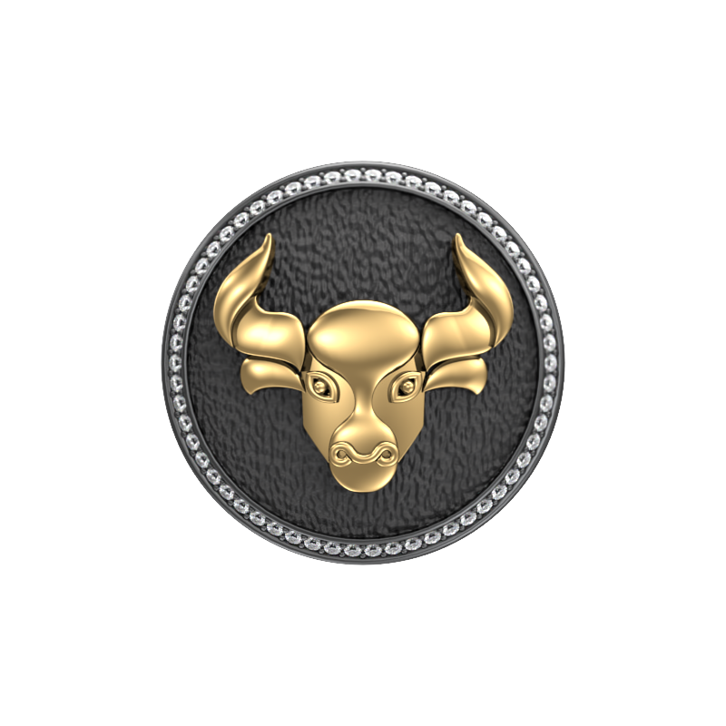 Taurus Zodiac Luxe, Constellation Cufflink Set with CZ Diamonds, 18kt Gold & Black Ruthenium Plating on Brass.