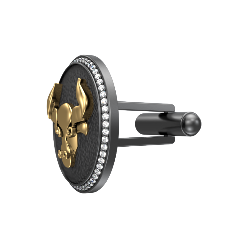 Taurus Zodiac Luxe, Constellation Cufflink Set with CZ Diamonds, 18kt Gold & Black Ruthenium Plating on Brass.