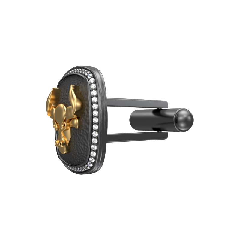 Taurus Zodiac Luxe, Constellation Cufflink Set with CZ Diamonds, 18kt Gold & Black Ruthenium Plating on Brass.