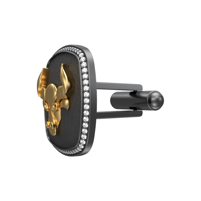 Taurus Zodiac Luxe, Constellation Cufflink Set with CZ Diamonds, 18kt Gold & Black Ruthenium Plating on Brass.