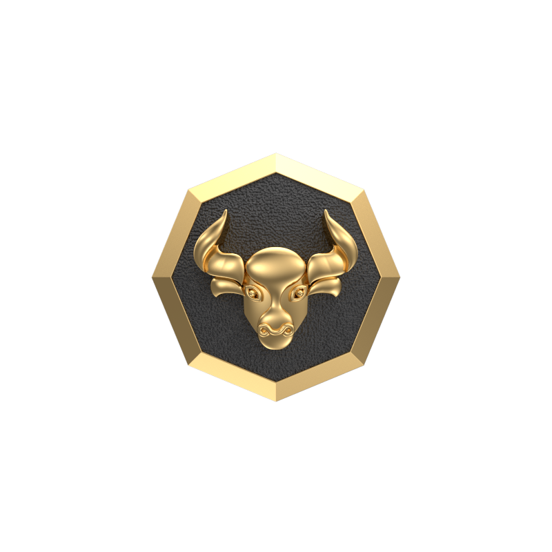 Taurus Zodiac , Constellation Cufflink Set with 18kt Gold & Black Ruthenium Plating on Brass.