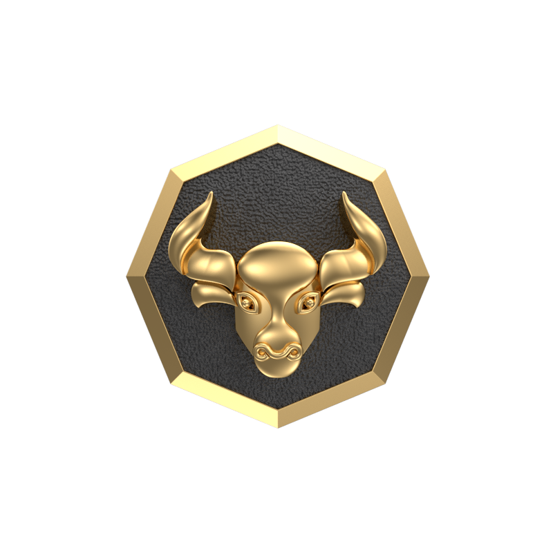 Taurus Zodiac , Constellation Cufflink Set with 18kt Gold & Black Ruthenium Plating on Brass.