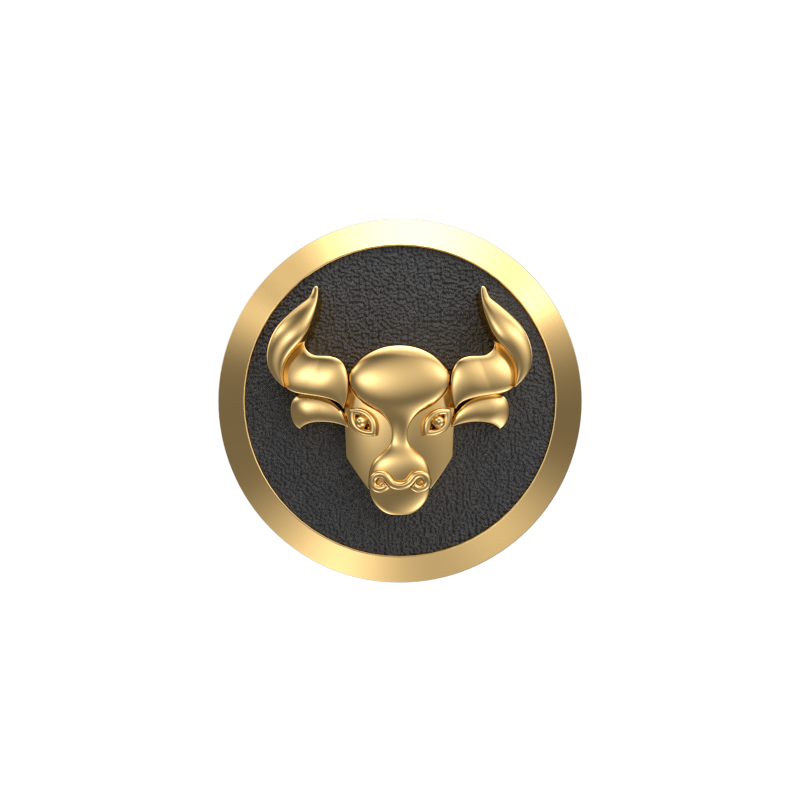 Taurus Zodiac , Constellation Cufflink Set with 18kt Gold & Black Ruthenium Plating on Brass.