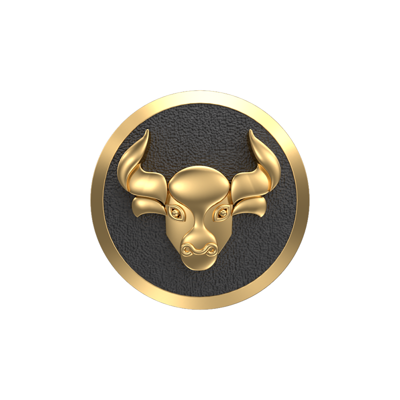 Taurus Zodiac , Constellation Cufflink Set with 18kt Gold & Black Ruthenium Plating on Brass.