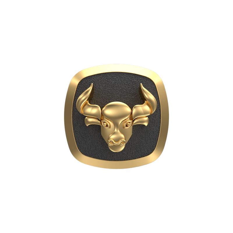 Taurus Zodiac , Constellation Cufflink Set with 18kt Gold & Black Ruthenium Plating on Brass.
