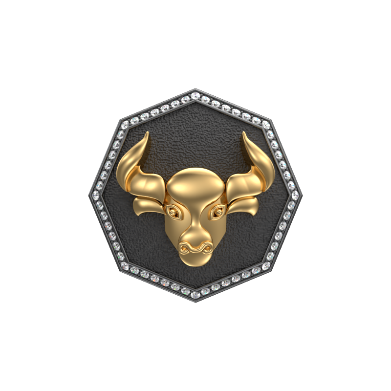 Taurus Zodiac Luxe, Constellation Cufflink Set with CZ Diamonds, 18kt Gold & Black Ruthenium Plating on Brass.