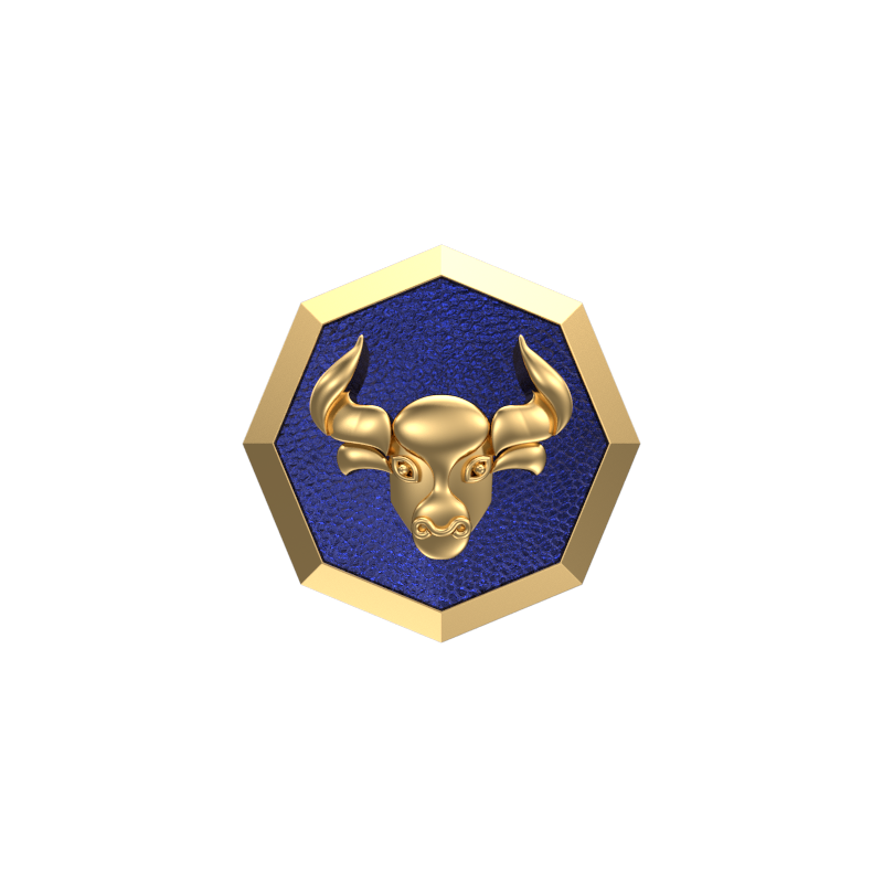 Taurus Zodiac , Constellation Cufflink Set with 18kt Gold & Black Ruthenium Plating on Brass.
