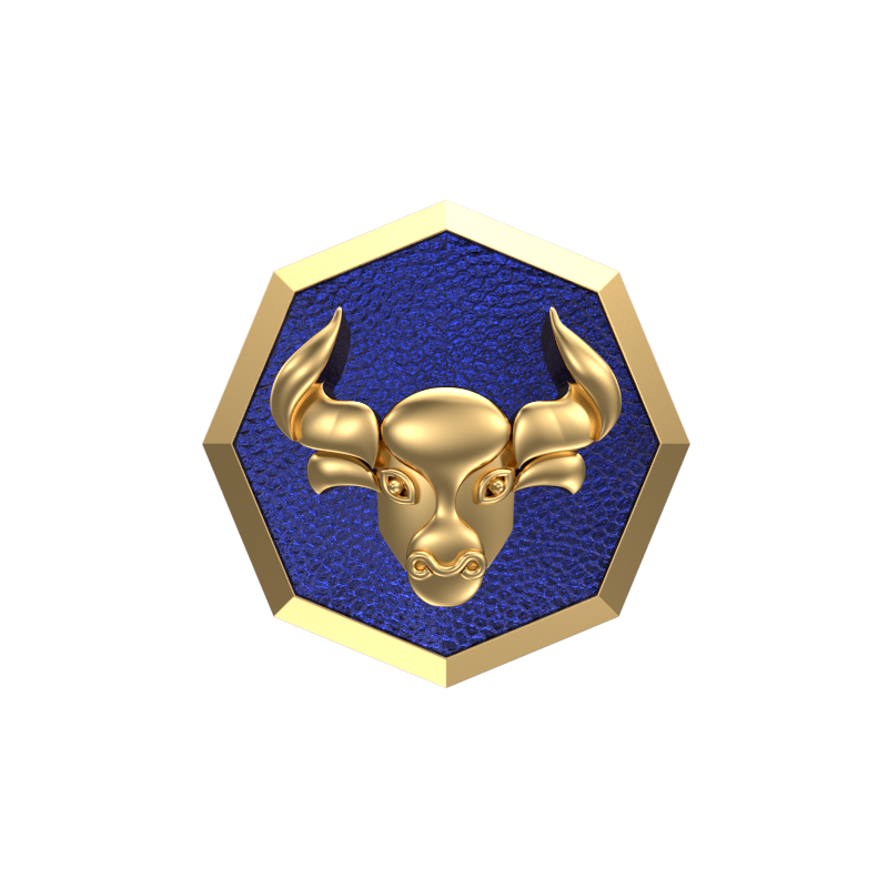 Taurus Zodiac , Constellation Cufflink Set with 18kt Gold & Black Ruthenium Plating on Brass.