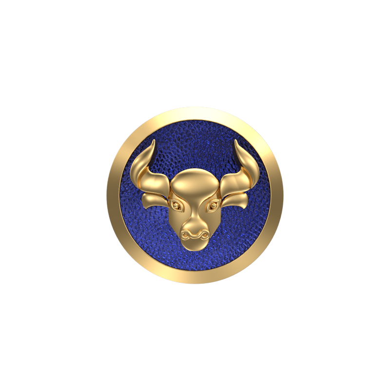 Taurus Zodiac , Constellation Cufflink Set with 18kt Gold & Black Ruthenium Plating on Brass.