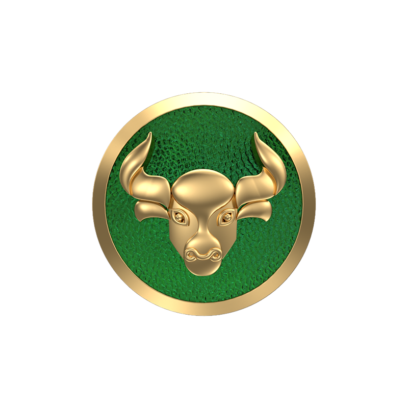 Taurus Zodiac , Constellation Cufflink Set with 18kt Gold & Black Ruthenium Plating on Brass.