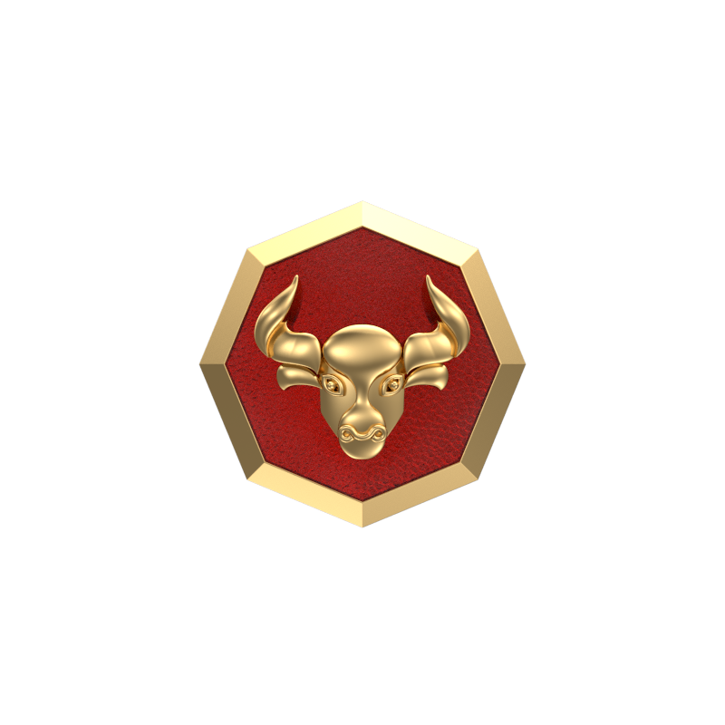 Taurus Zodiac , Constellation Cufflink Set with 18kt Gold & Black Ruthenium Plating on Brass.
