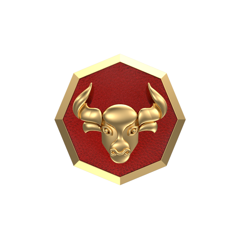 Taurus Zodiac , Constellation Cufflink Set with 18kt Gold & Black Ruthenium Plating on Brass.