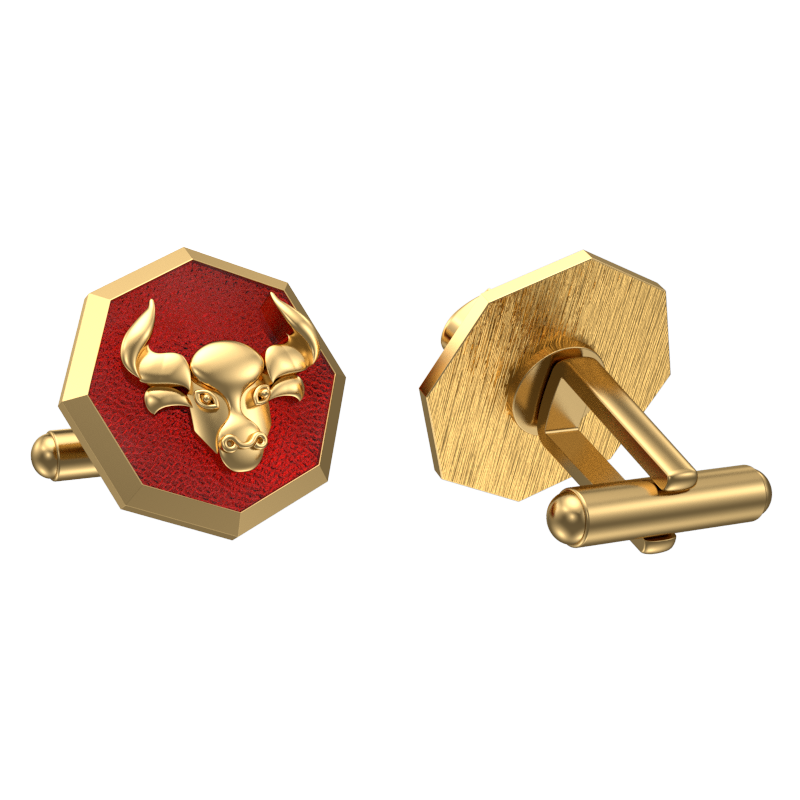 Taurus Zodiac , Constellation Cufflink Set with 18kt Gold & Black Ruthenium Plating on Brass.