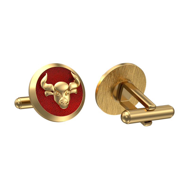 Taurus Zodiac , Constellation Cufflink Set with 18kt Gold & Black Ruthenium Plating on Brass.
