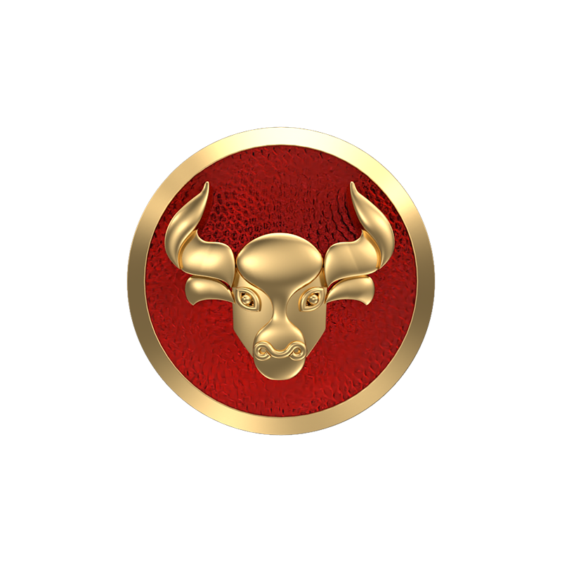 Taurus Zodiac , Constellation Cufflink Set with 18kt Gold & Black Ruthenium Plating on Brass.