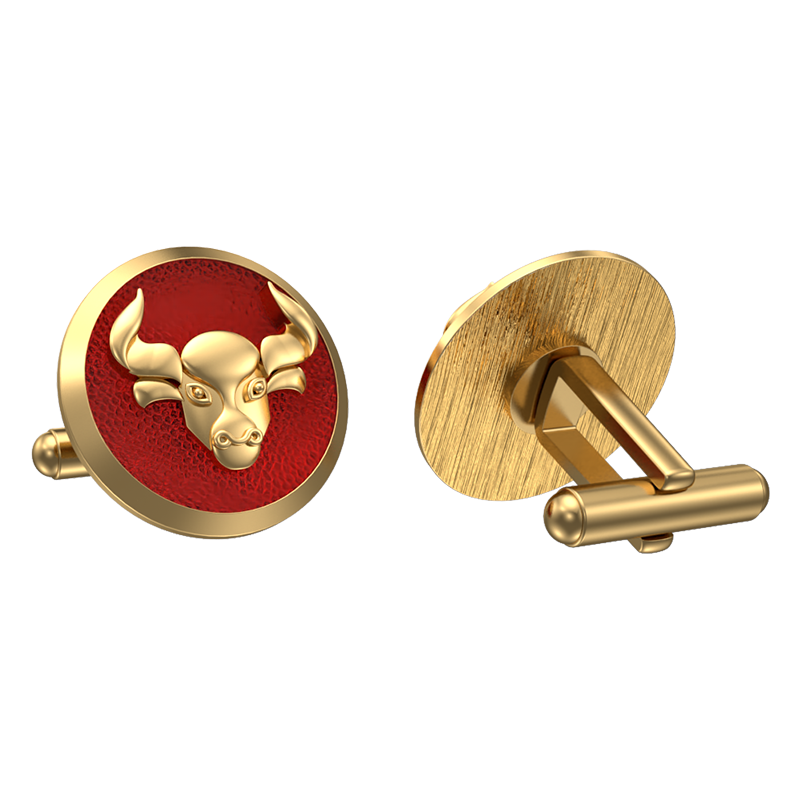Taurus Zodiac , Constellation Cufflink Set with 18kt Gold & Black Ruthenium Plating on Brass.