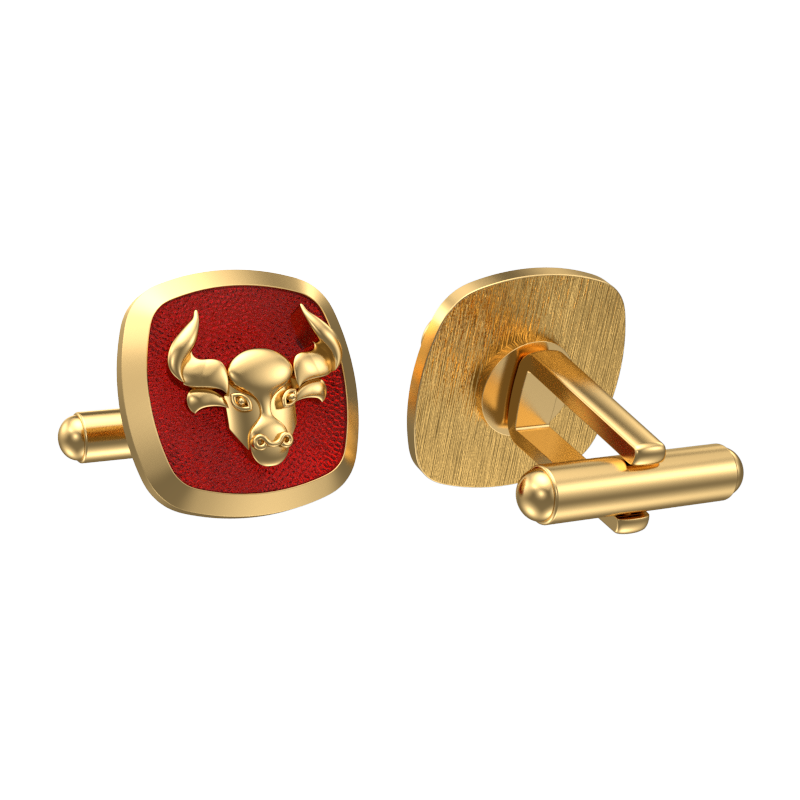Taurus Zodiac , Constellation Cufflink Set with 18kt Gold & Black Ruthenium Plating on Brass.