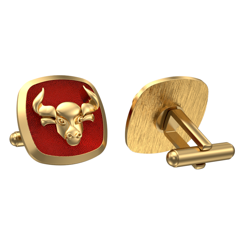 Taurus Zodiac , Constellation Cufflink Set with 18kt Gold & Black Ruthenium Plating on Brass.