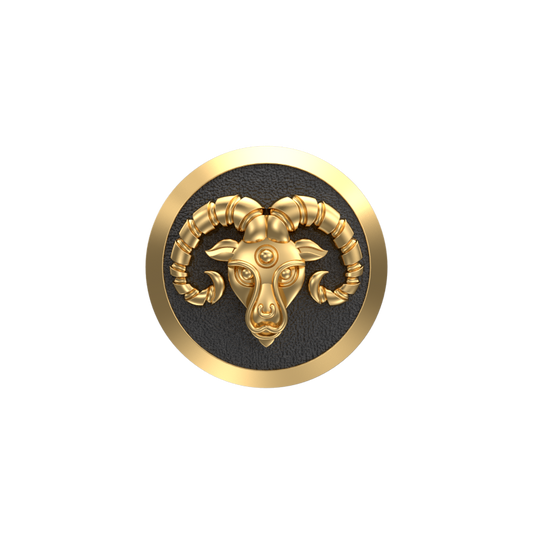 Aries Zodiac , Constellation Cufflink Set with 18kt Gold & Black Ruthenium Plating on Brass.