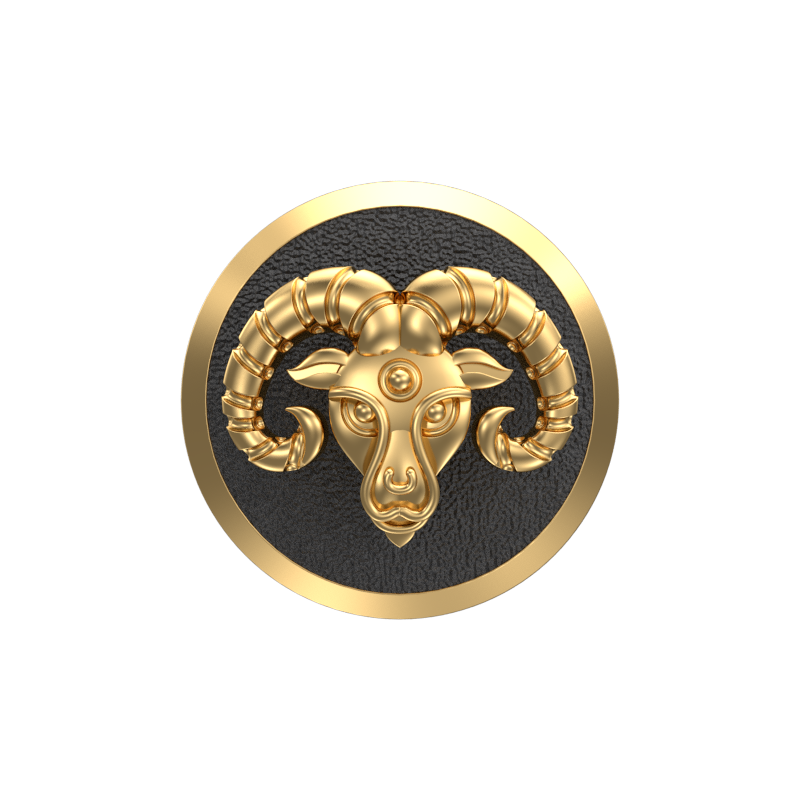 Aries Zodiac , Constellation Cufflink Set with 18kt Gold & Black Ruthenium Plating on Brass.