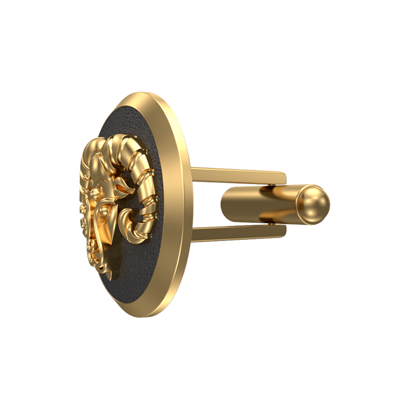 Aries Zodiac , Constellation Cufflink Set with 18kt Gold & Black Ruthenium Plating on Brass.