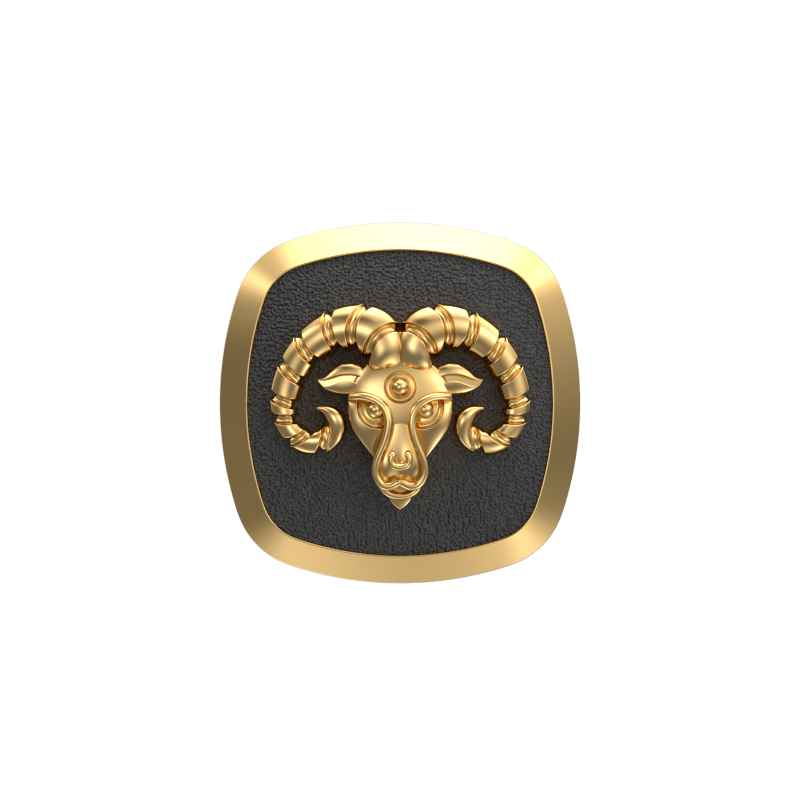 Aries Zodiac , Constellation Cufflink Set with 18kt Gold & Black Ruthenium Plating on Brass.