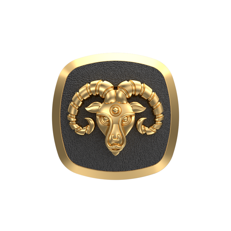 Aries Zodiac , Constellation Cufflink Set with 18kt Gold & Black Ruthenium Plating on Brass.