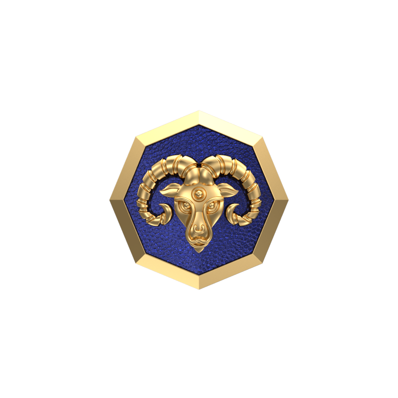 Aries Zodiac , Constellation Cufflink Set with 18kt Gold & Black Ruthenium Plating on Brass.