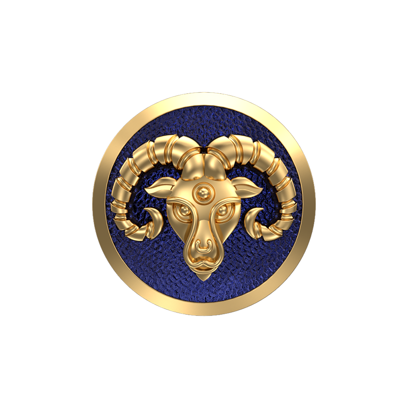 Aries Zodiac , Constellation Cufflink Set with 18kt Gold & Black Ruthenium Plating on Brass.