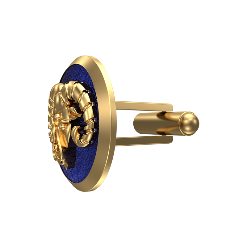 Aries Zodiac , Constellation Cufflink Set with 18kt Gold & Black Ruthenium Plating on Brass.