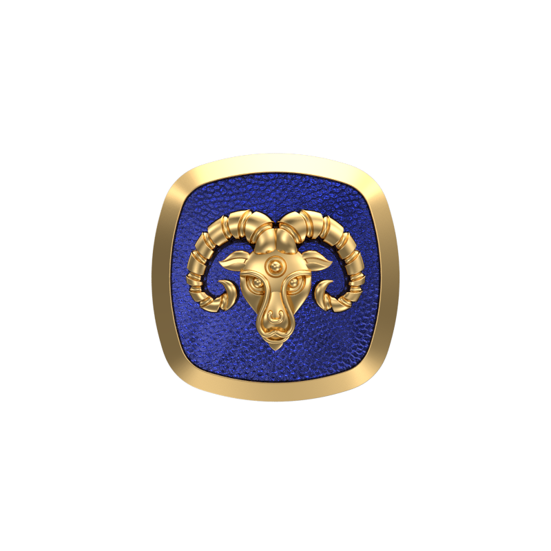Aries Zodiac , Constellation Cufflink Set with 18kt Gold & Black Ruthenium Plating on Brass.