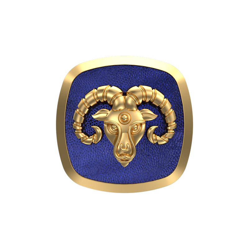 Aries Zodiac , Constellation Cufflink Set with 18kt Gold & Black Ruthenium Plating on Brass.