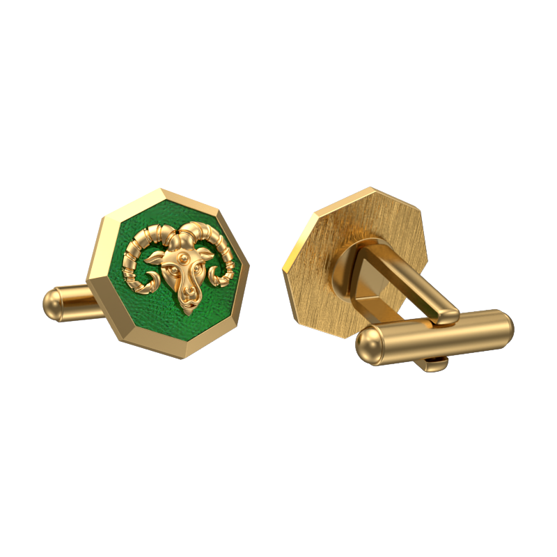 Aries Zodiac , Constellation Cufflink Set with 18kt Gold & Black Ruthenium Plating on Brass.