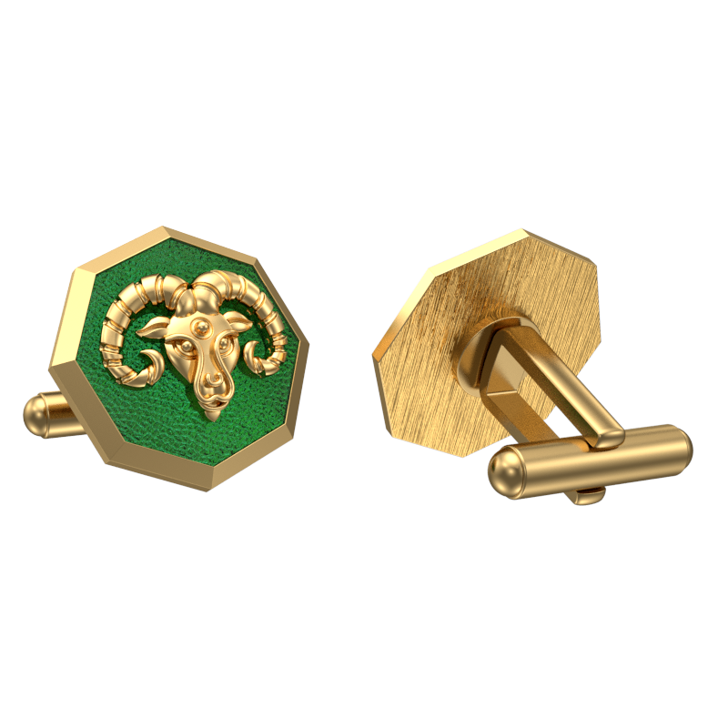 Aries Zodiac , Constellation Cufflink Set with 18kt Gold & Black Ruthenium Plating on Brass.