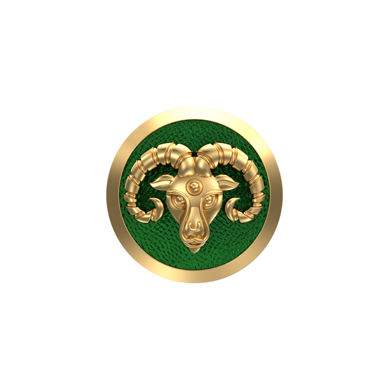 Aries Zodiac , Constellation Cufflink Set with 18kt Gold & Black Ruthenium Plating on Brass.