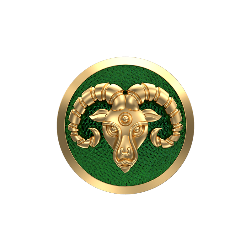 Aries Zodiac , Constellation Cufflink Set with 18kt Gold & Black Ruthenium Plating on Brass.