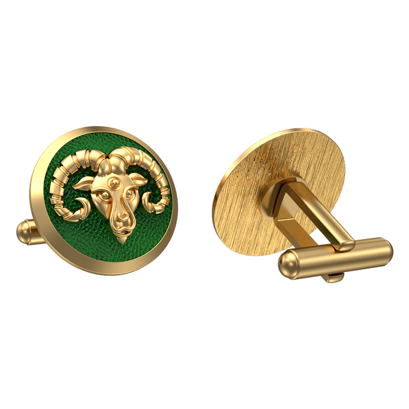 Aries Zodiac , Constellation Cufflink Set with 18kt Gold & Black Ruthenium Plating on Brass.