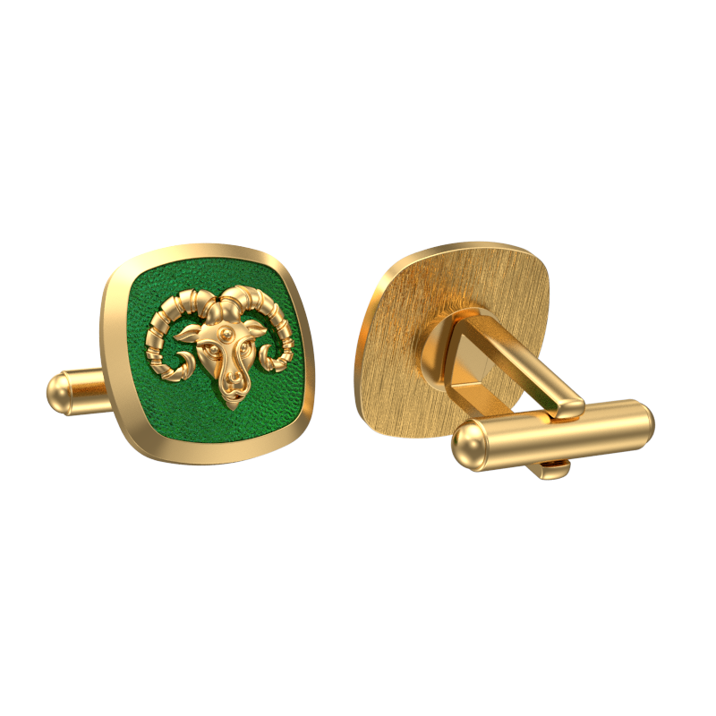 Aries Zodiac , Constellation Cufflink Set with 18kt Gold & Black Ruthenium Plating on Brass.