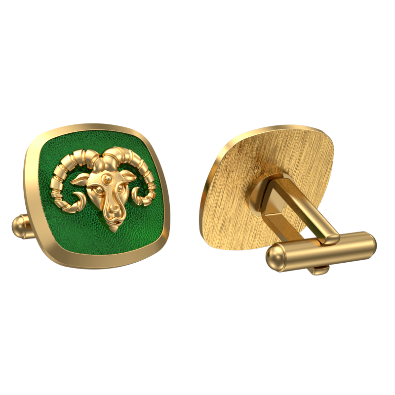 Aries Zodiac , Constellation Cufflink Set with 18kt Gold & Black Ruthenium Plating on Brass.
