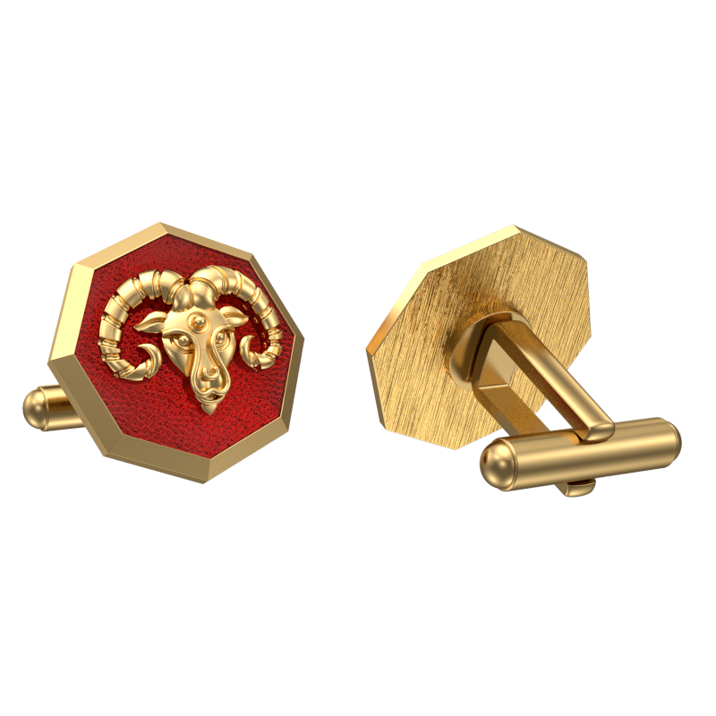 Aries Zodiac , Constellation Cufflink Set with 18kt Gold & Black Ruthenium Plating on Brass.