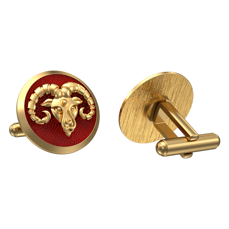 Aries Zodiac , Constellation Cufflink Set with 18kt Gold & Black Ruthenium Plating on Brass.