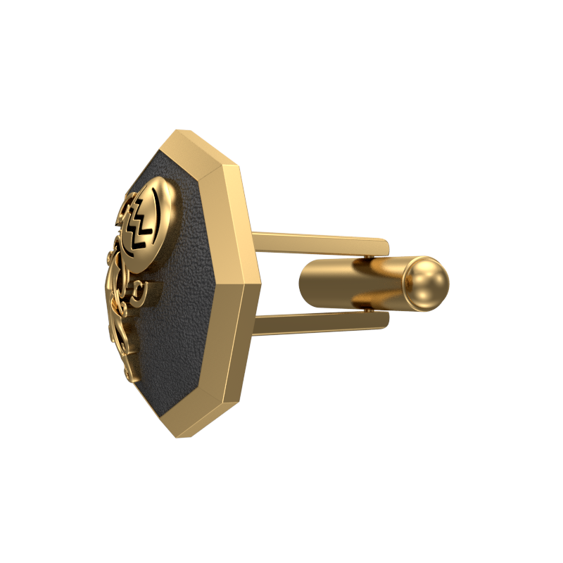 Aquarius Zodiac , Constellation Cufflink Set with 18kt Gold & Black Ruthenium Plating on Brass.