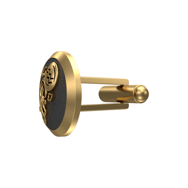Aquarius Zodiac , Constellation Cufflink Set with 18kt Gold & Black Ruthenium Plating on Brass.