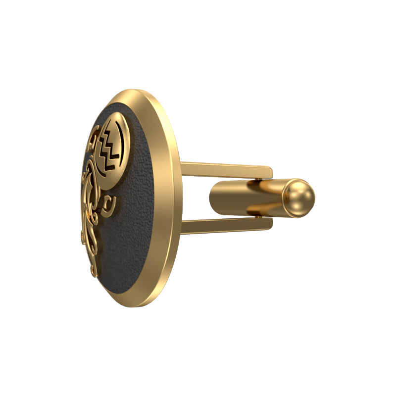 Aquarius Zodiac , Constellation Cufflink Set with 18kt Gold & Black Ruthenium Plating on Brass.