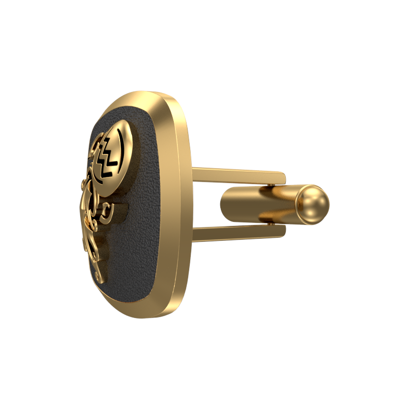 Aquarius Zodiac , Constellation Cufflink Set with 18kt Gold & Black Ruthenium Plating on Brass.